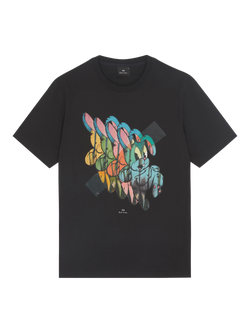 PS Paul Smith Cotton Regular Fit Short Sleeve Graphic T-Shirt, Black, Black