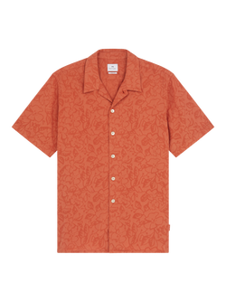 PS Paul Smith Cotton Regular Fit Floral Shirt, Orange - view 2, Orange