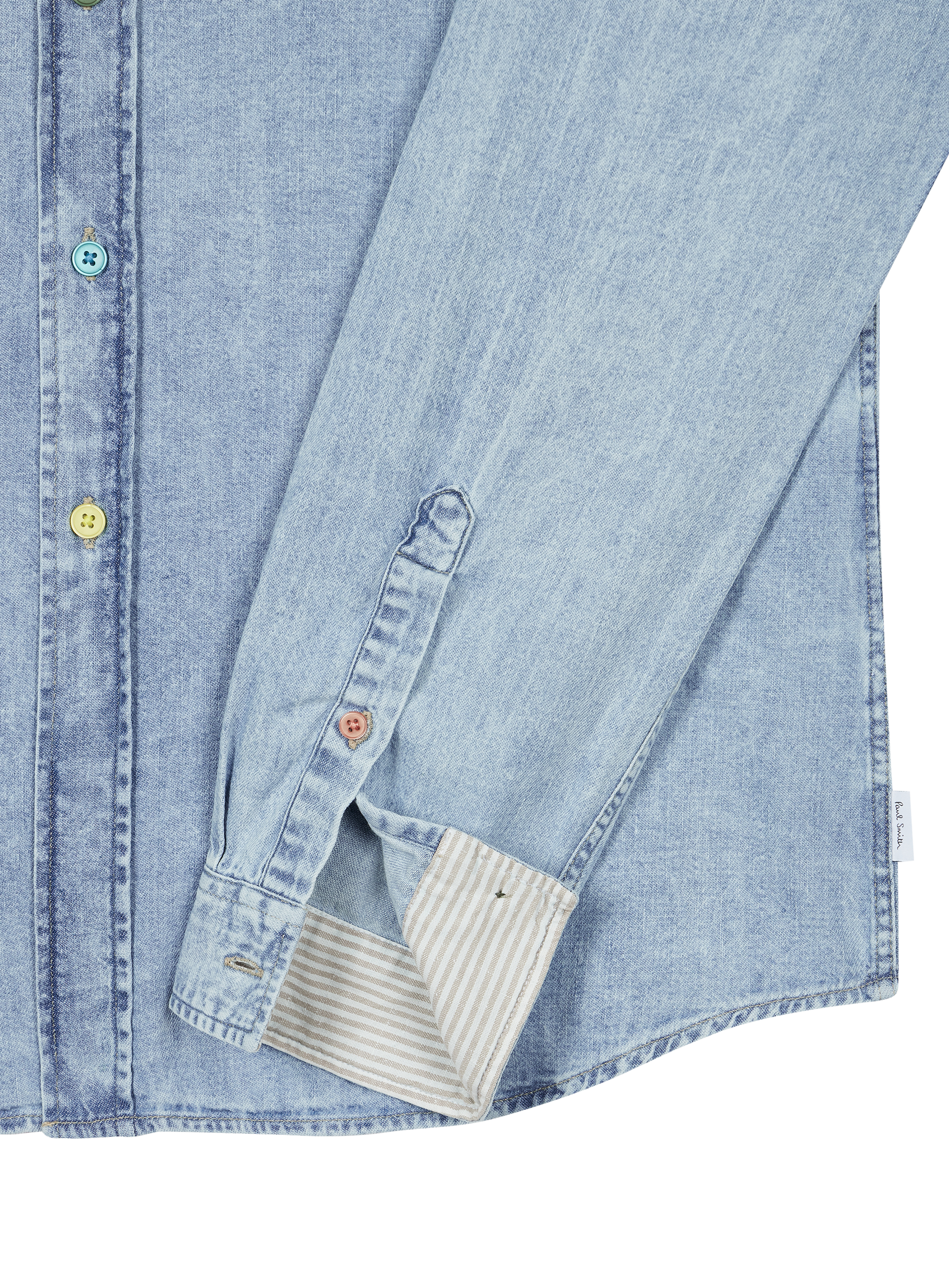 Product image 2 of 2, which shows PS Paul Smith Cotton Tailored Fit Denim Shirt, Blue, S