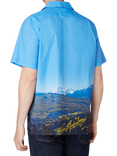 PS Paul Smith Cotton Regular Fit Landscape Print Shirt, Blue
