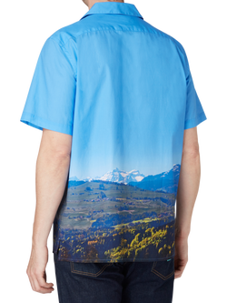 PS Paul Smith Cotton Regular Fit Landscape Print Shirt, Blue - view 2, Blue
