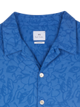 PS Paul Smith Cotton Regular Fit Revere Collar Floral Shirt, Blue