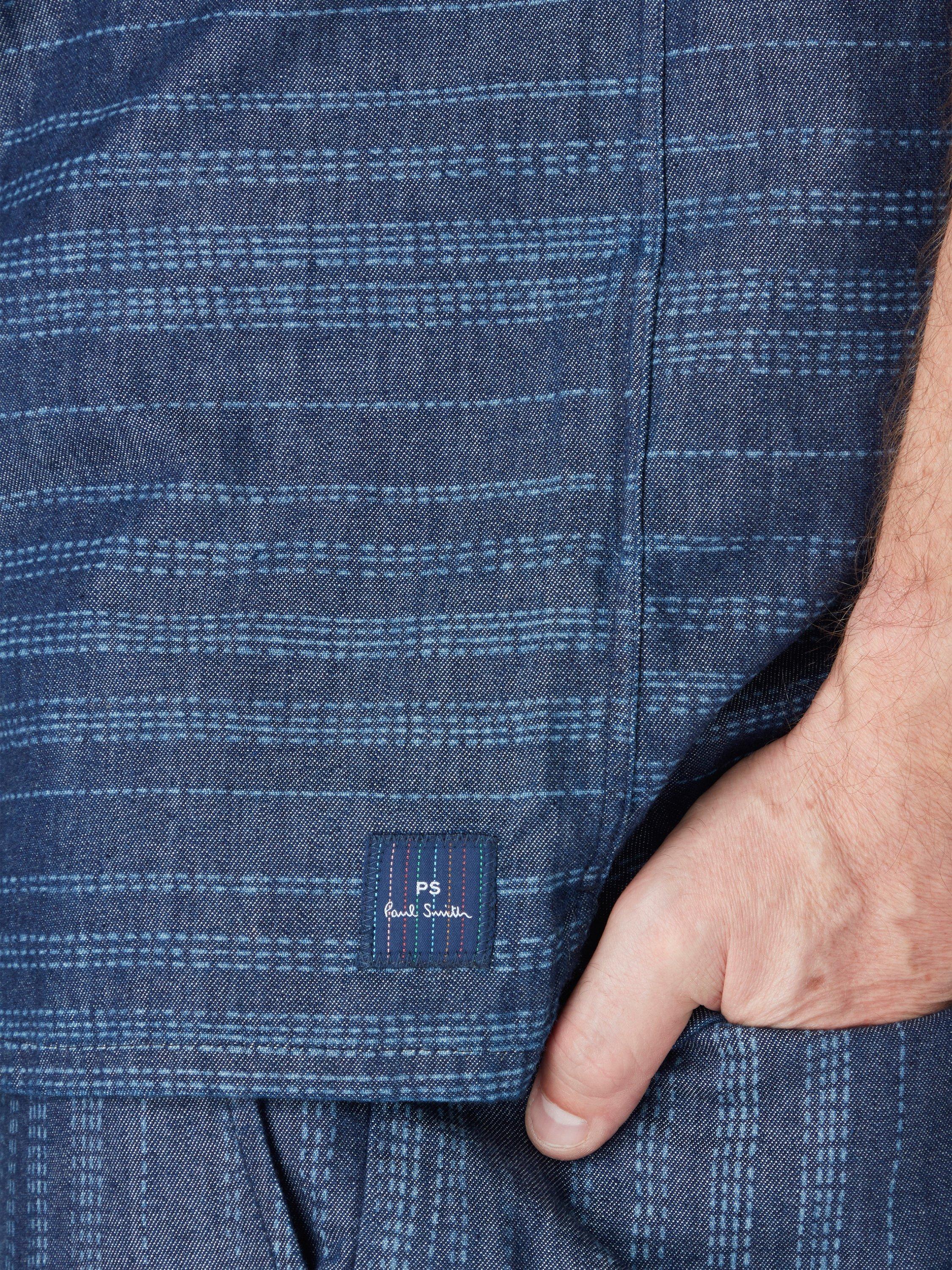 Product image 3 of 5, which shows Paul Smith Stripe Short Sleeve Shirt, Blue, S