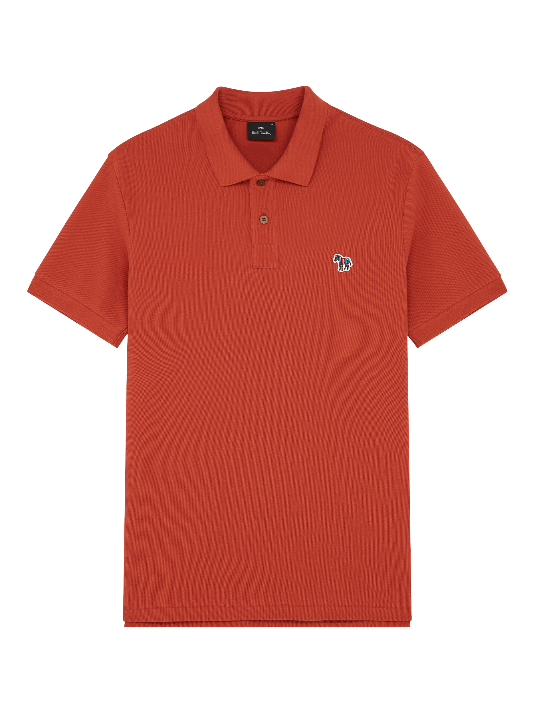 Product image 1 of 3, which shows PS Paul Smith Cotton Regular Fit Short Sleeve Zebra Polo Shirt, Orange, S