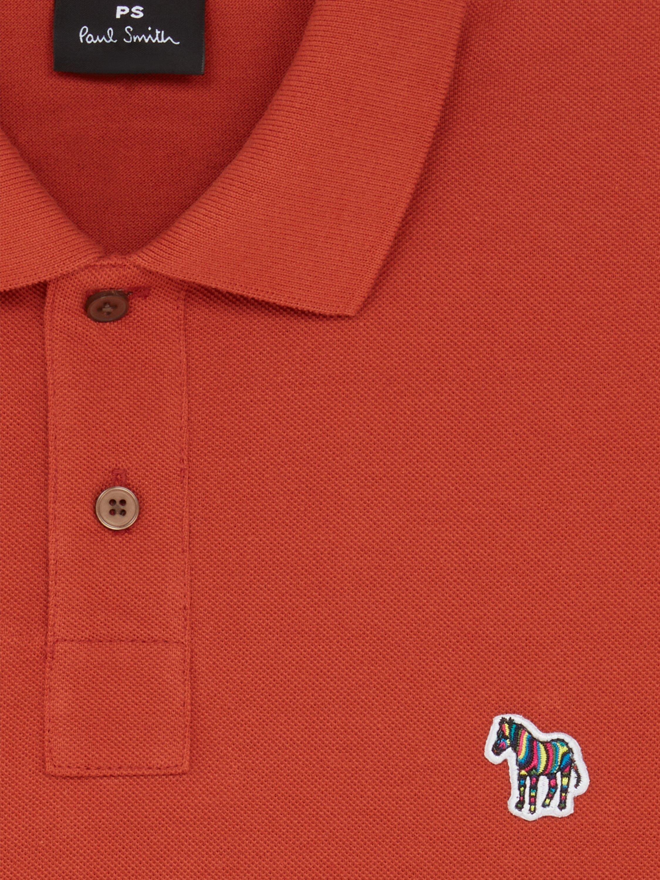 Product image 2 of 3, which shows PS Paul Smith Cotton Regular Fit Short Sleeve Zebra Polo Shirt, Orange, S
