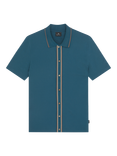 PS Paul Smith Cotton Blend Regular Fit Button-Through Polo Shirt, Green