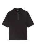 PS Paul Smith Cotton Regular Fit Zip-Neck Polo Shirt, Black