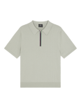 PS Paul Smith Cotton Regular Fit Zip-Neck Polo Shirt, Grey