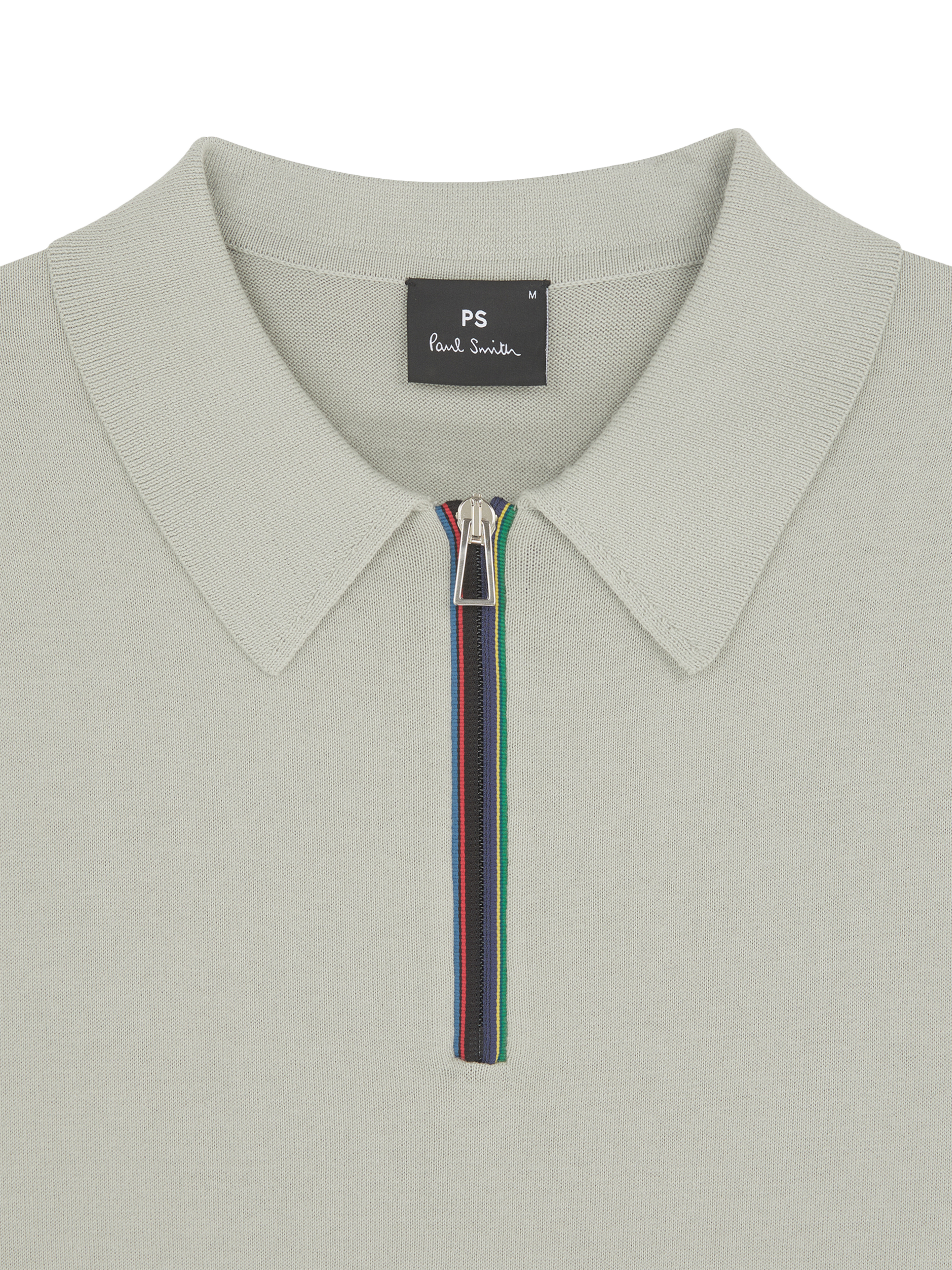 Product image 3 of 3, which shows PS Paul Smith Cotton Regular Fit Zip-Neck Polo Shirt, Grey, S