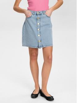 Numph Nutoronto Denim Skirt, Light Blue