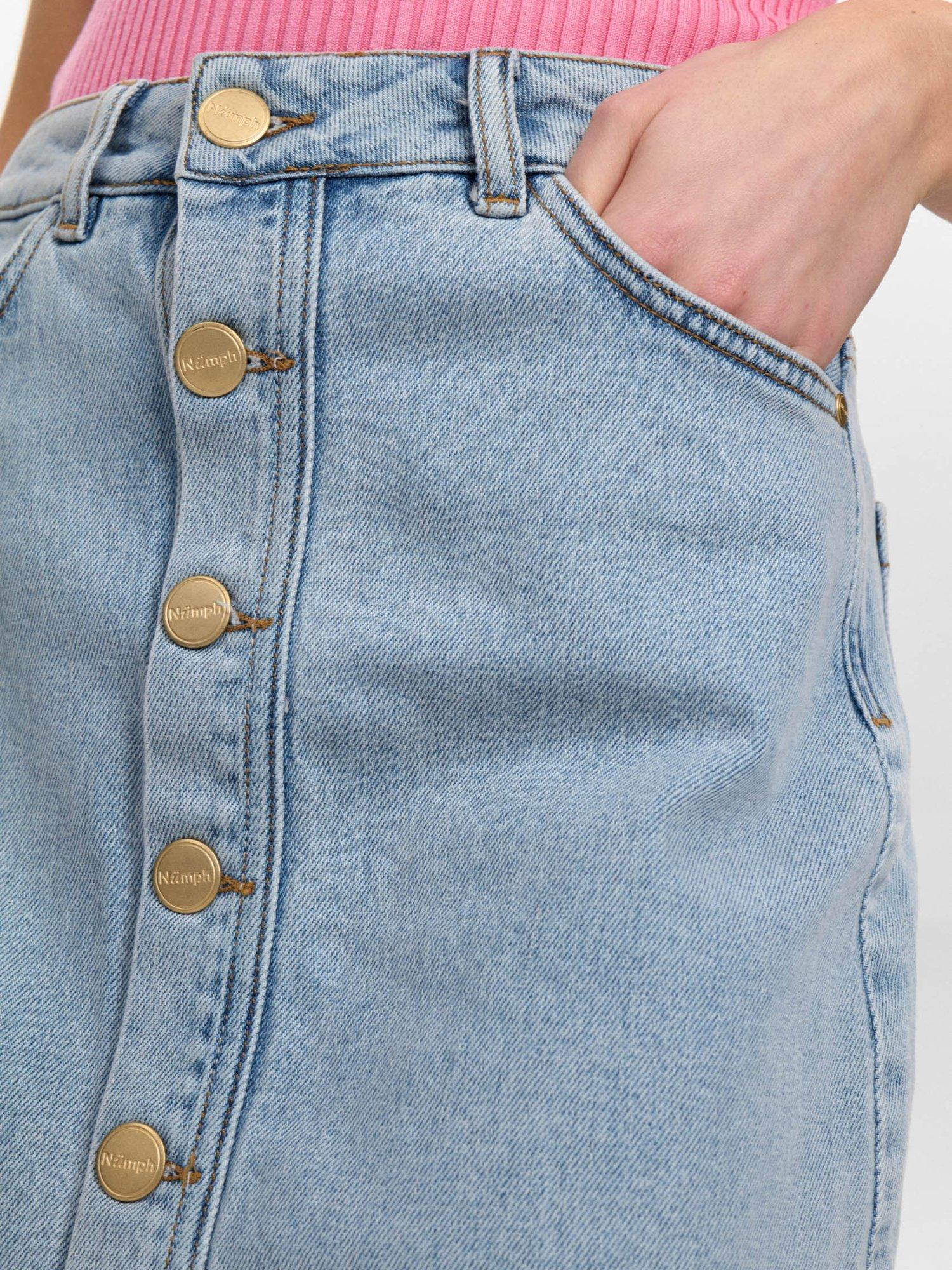Product image 5 of 7, which shows Numph Nutoronto Denim Skirt, Light Blue, 38