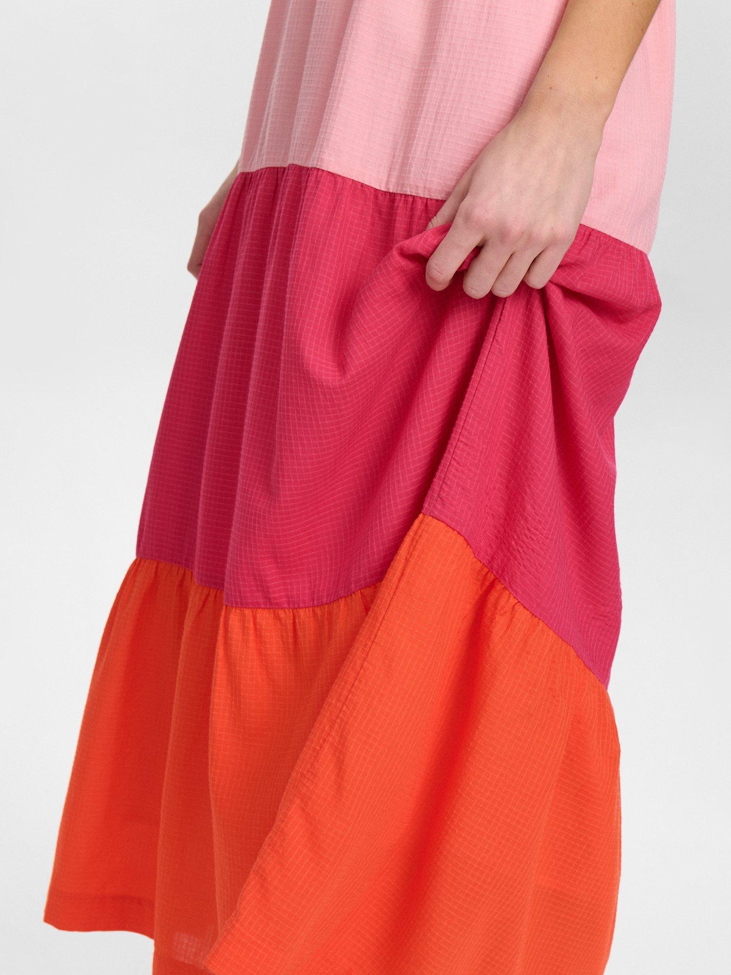 Product image 5 of 7, which shows Nuprimrose Sleeve Dress, White/Pink/Red, 40