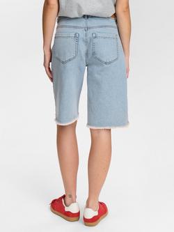 Numph Nutoronto Denim Mid Longline Shorts - view 2, Light Blue