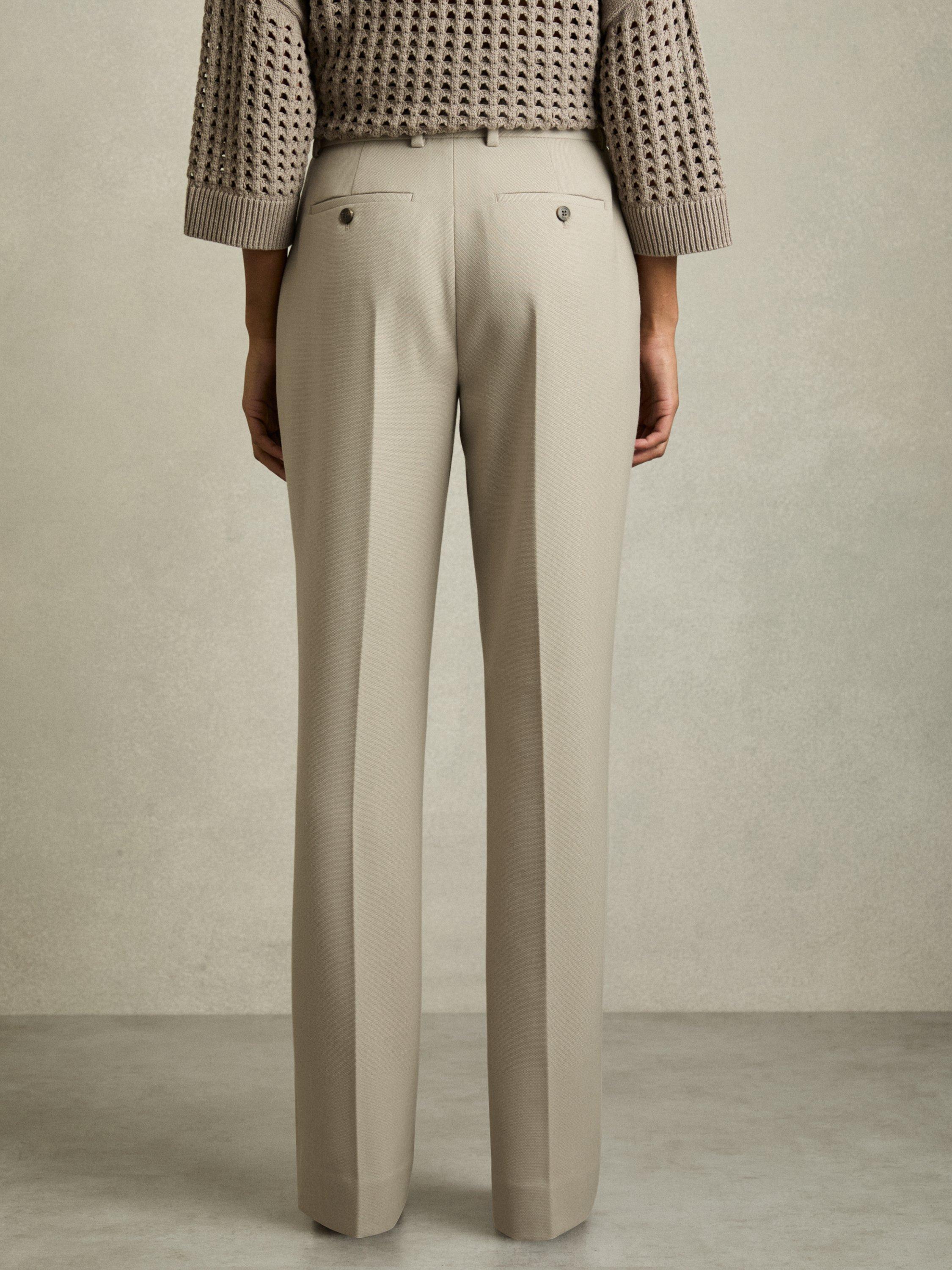 Product image 2 of 5, which shows Reiss Petite Brittany Straight Trousers, Neutral, 6Pt