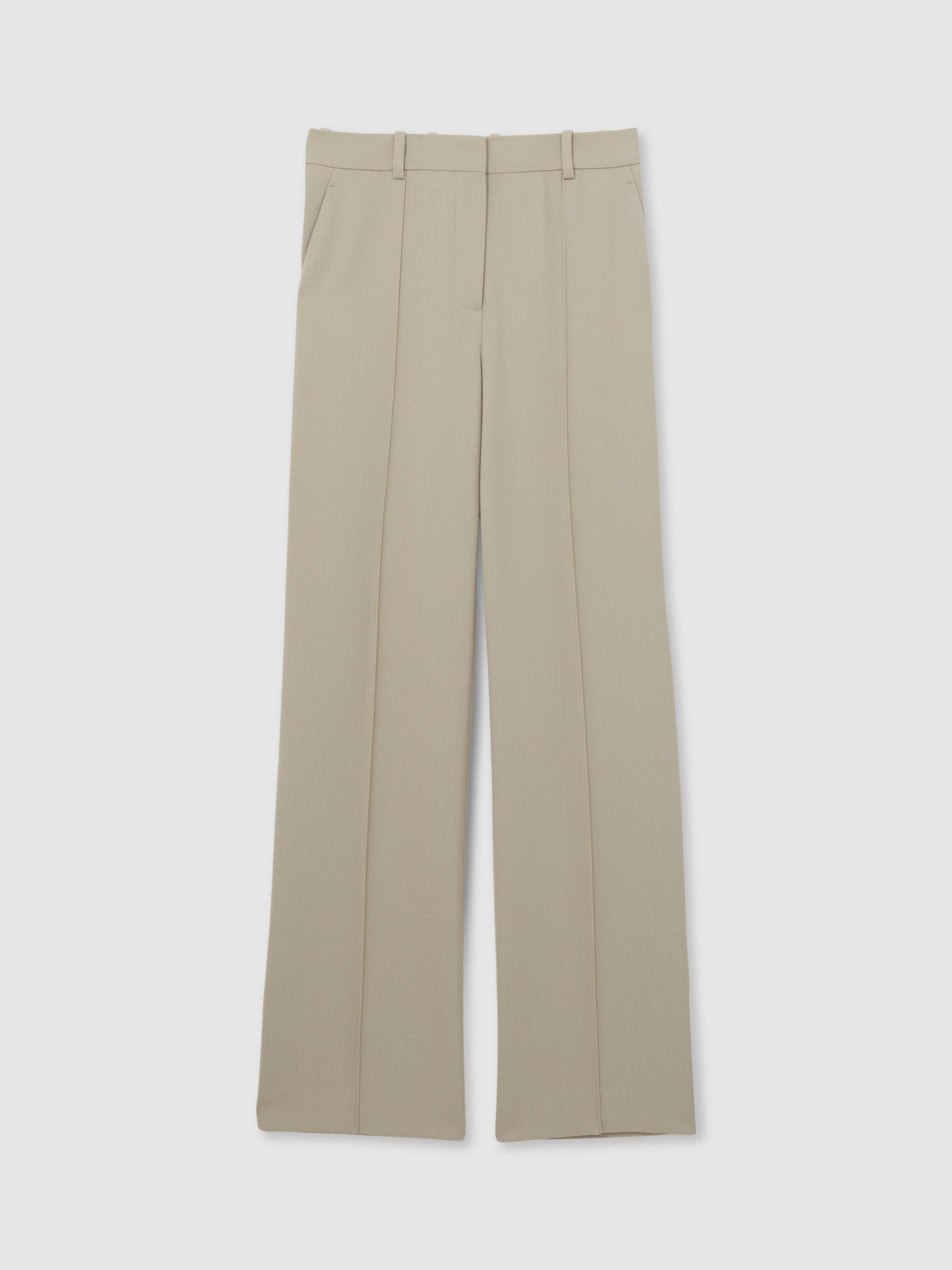 Product image 3 of 5, which shows Reiss Petite Brittany Straight Trousers, Neutral, 6Pt