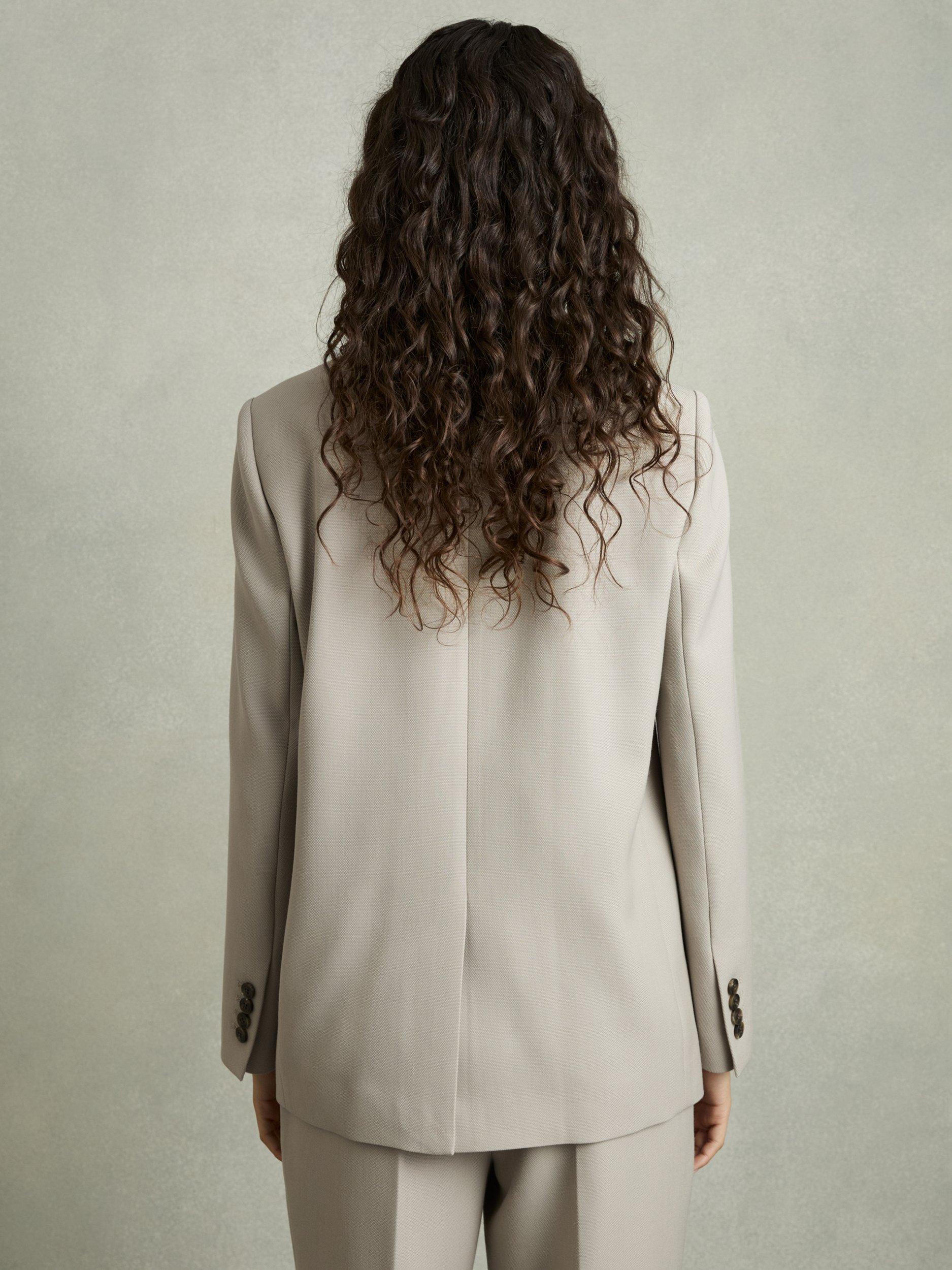 Product image 2 of 5, which shows Reiss Brittany Textured Wool Rich Blazer, Neutral, 6