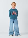 John Lewis Kids' Sequin Rainbow Sweatshirt, Multi