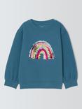 John Lewis Kids' Sequin Rainbow Sweatshirt, Multi