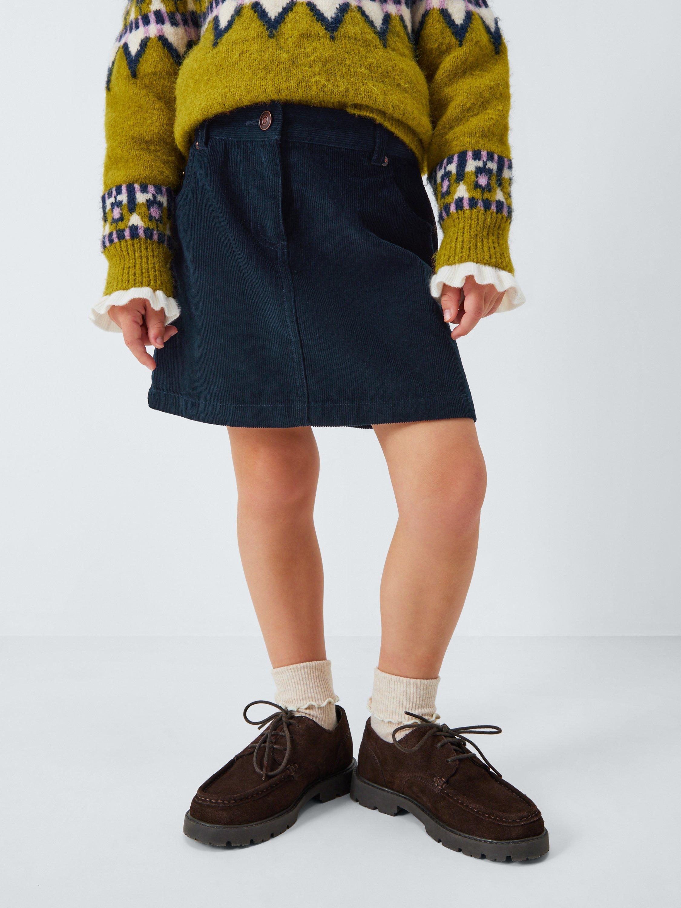 Product image 1 of 7, which shows John Lewis Kids' Corduroy Mini Skirt, Multi, 8 years