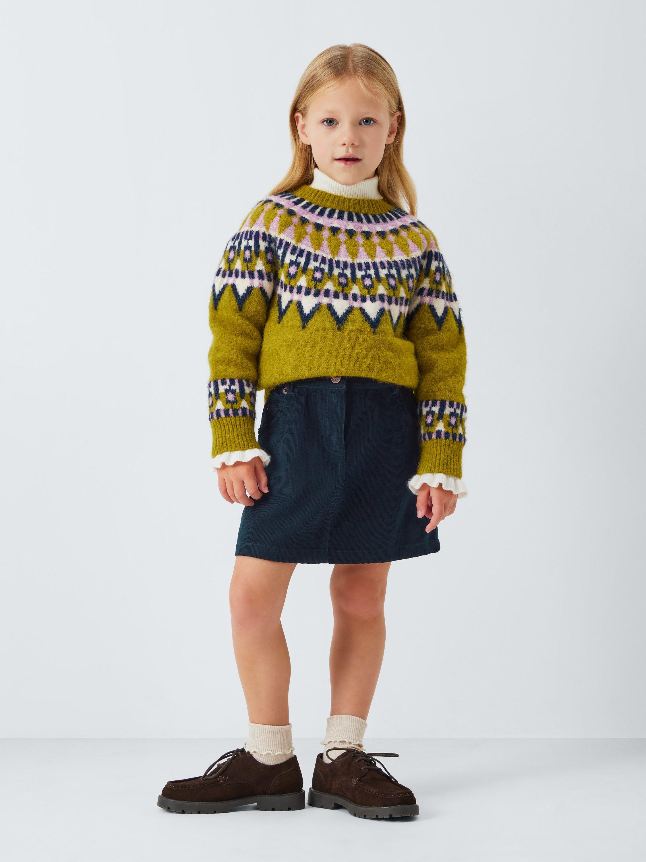 Product image 2 of 7, which shows John Lewis Kids' Corduroy Mini Skirt, Multi, 8 years