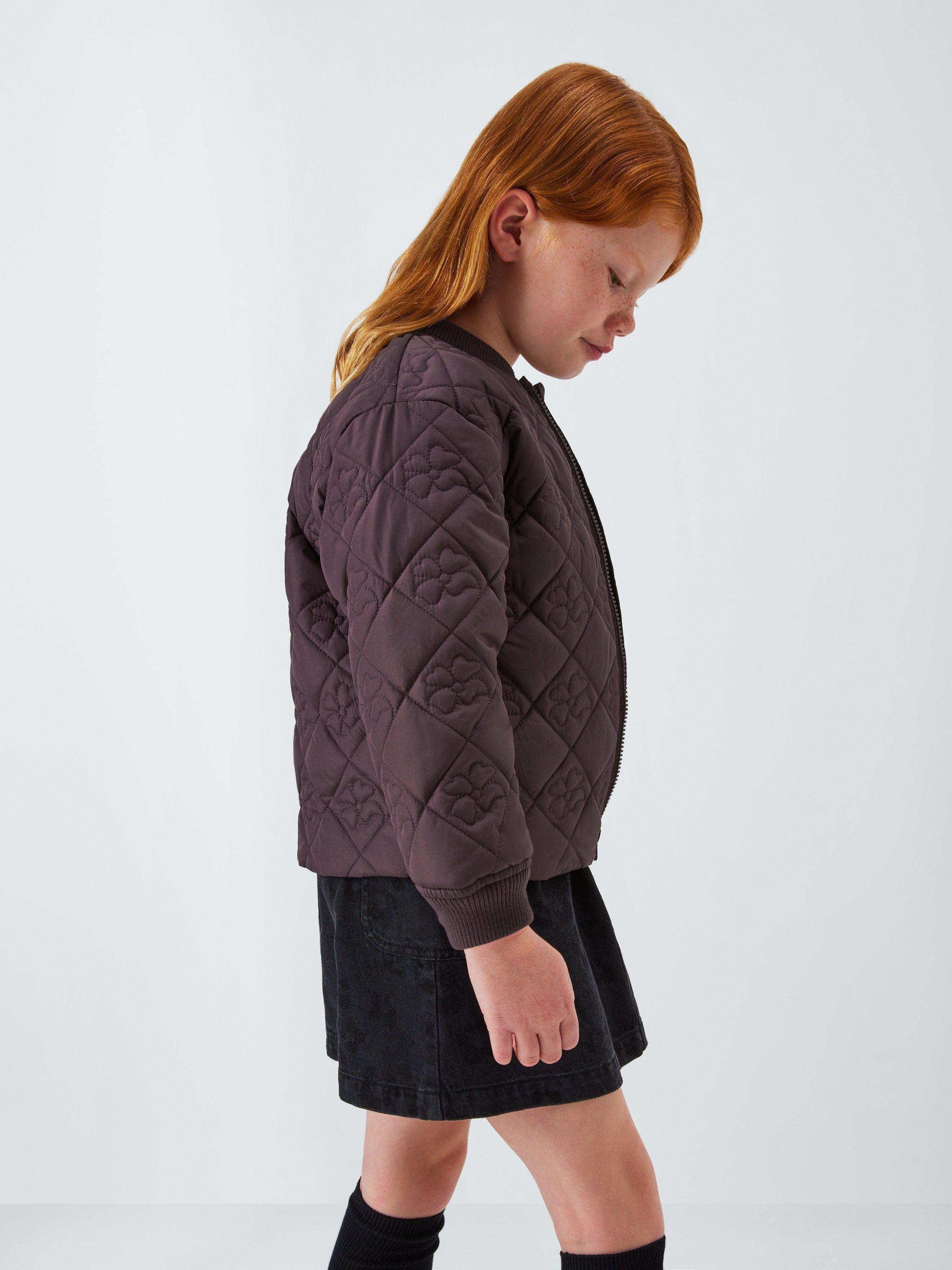 Product image 7 of 7, which shows John Lewis Floral Quilted Bomber Jacket, Purple, 3 yrs