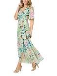 Hope & Ivy The Bonnie Floral Wrap Dress, Green Multi