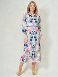 Hope & Ivy The Caroline Floral Midi Dress, White/Multi