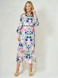 Hope & Ivy The Caroline Floral Midi Dress, White/Multi