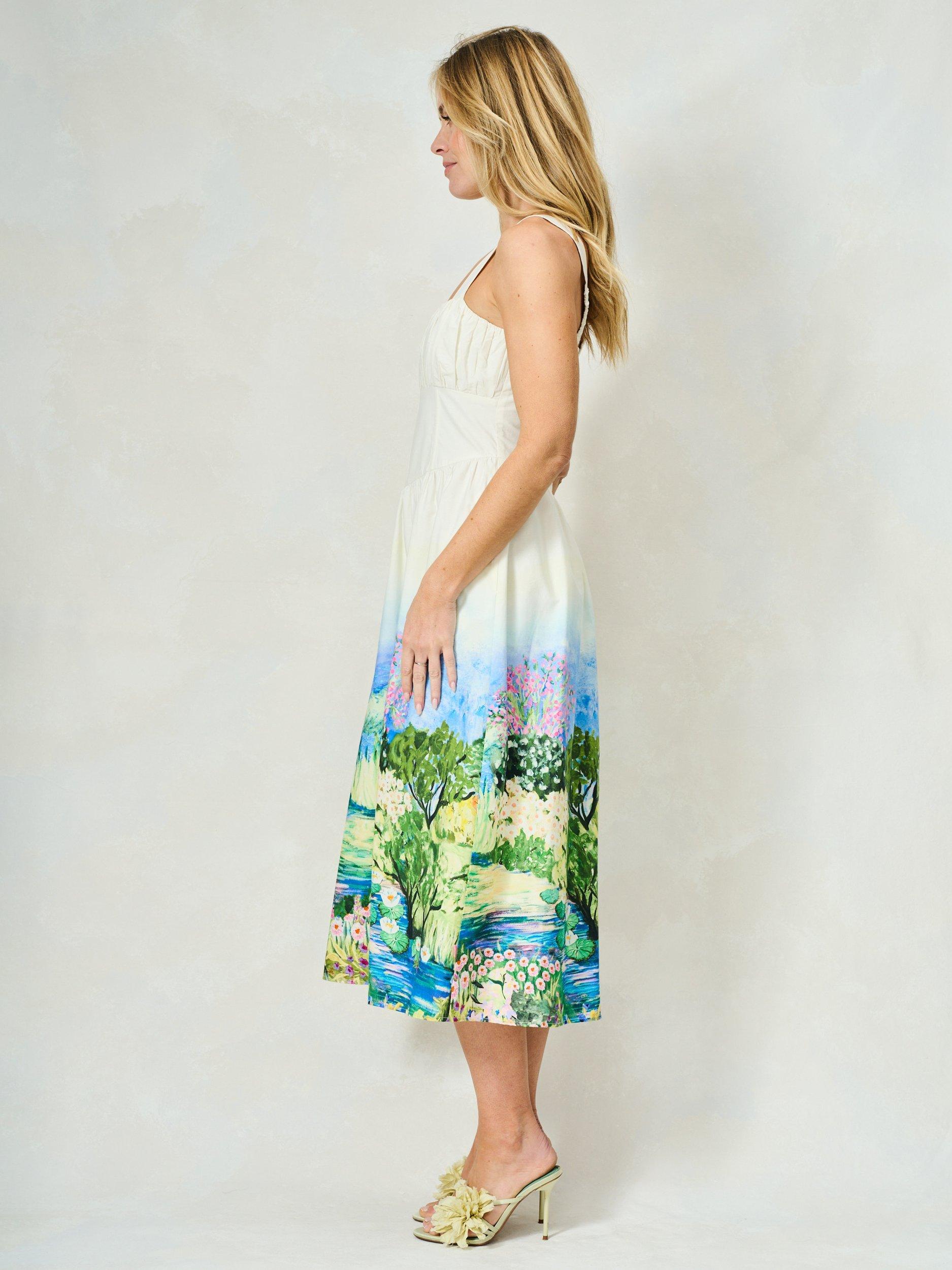 Product image 2 of 4, which shows Hope & Ivy The Celine Watercolour Dress, White Multi, 6