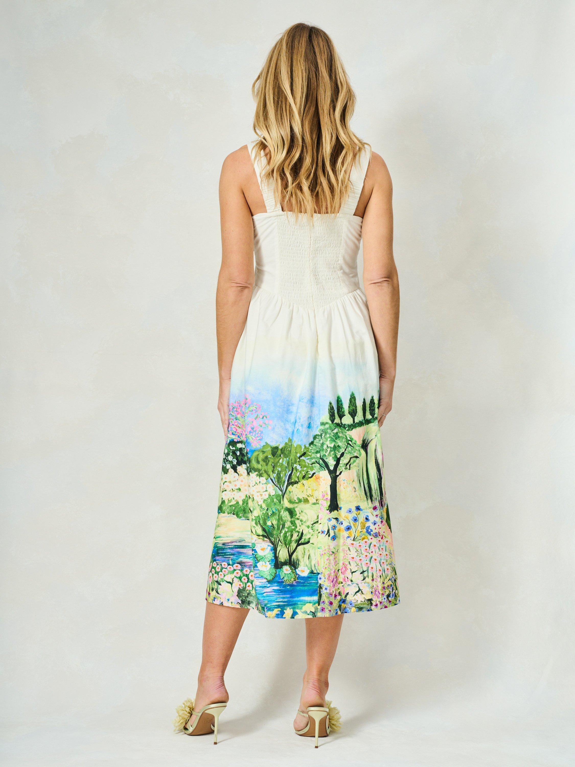 Product image 3 of 4, which shows Hope & Ivy The Celine Watercolour Dress, White Multi, 6