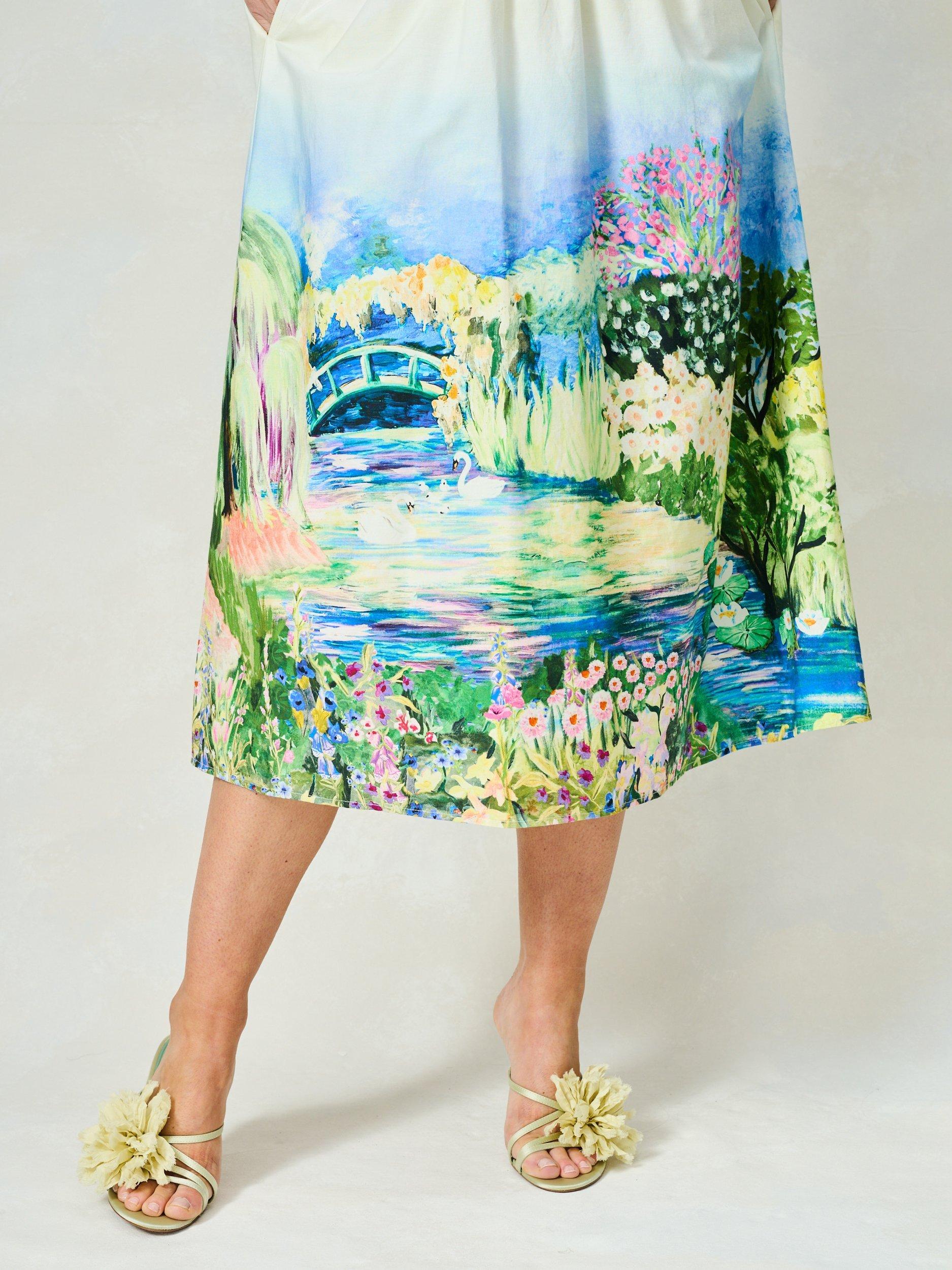 Product image 4 of 4, which shows Hope & Ivy The Celine Watercolour Dress, White Multi, 6
