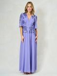 Hope & Ivy The Hartley Floral Embellished Maxi Dress, Purple Periwinkle