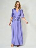 Hope & Ivy The Hartley Floral Embellished Maxi Dress, Purple Periwinkle