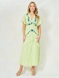 Hope & Ivy The Ivanna Embroidered Lace Georgette Maxi Dress, Green Multi