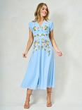 Hope & Ivy The Maude Embroidered Floral Dress, Light Blue/Multi