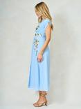 Hope & Ivy The Maude Embroidered Floral Dress, Light Blue/Multi