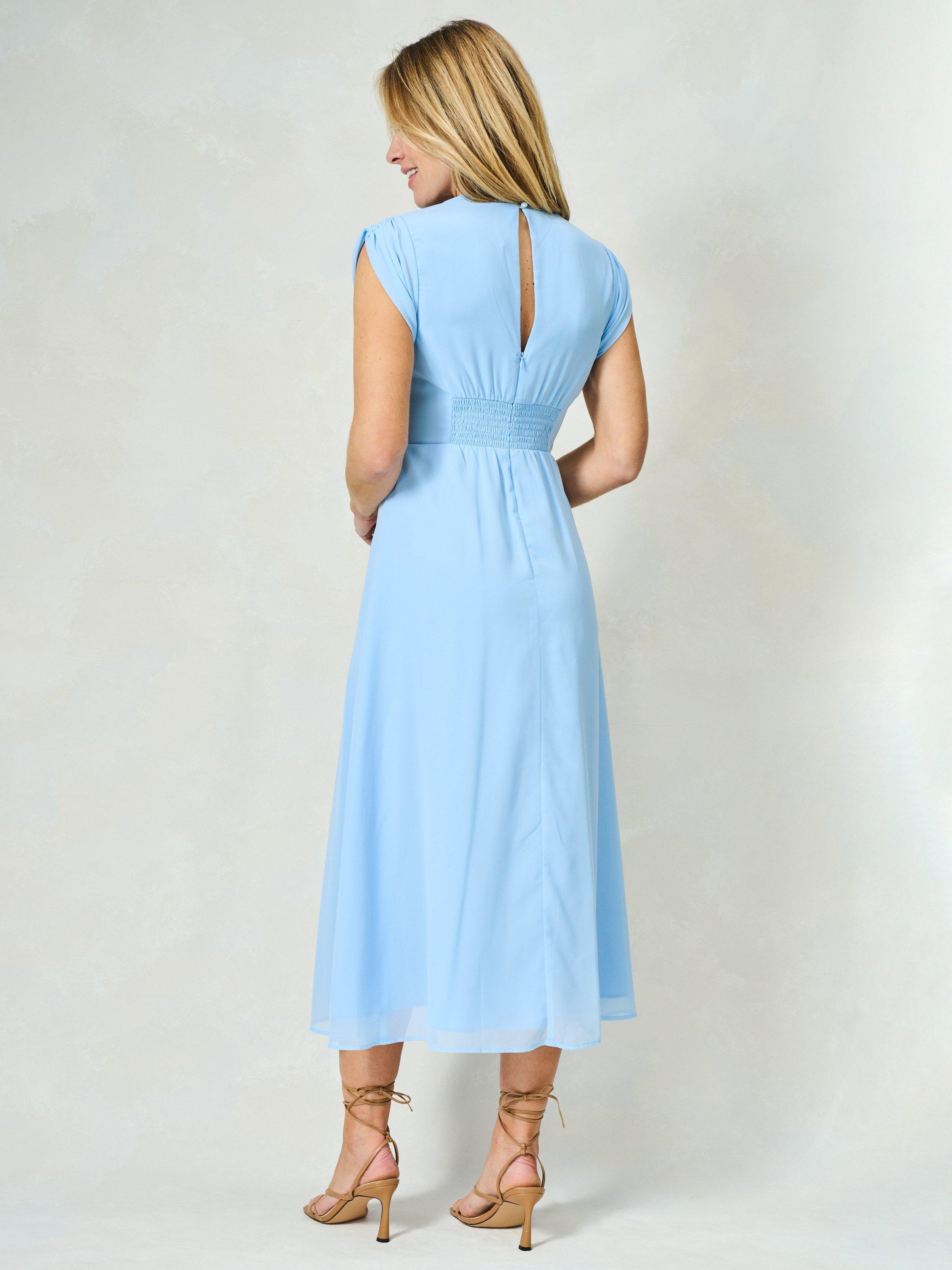 Product image 3 of 5, which shows Hope & Ivy The Maude Embroidered Floral Dress, Light Blue/Multi, 8