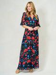 Hope & Ivy The Suri Floral Dress, Navy Multi