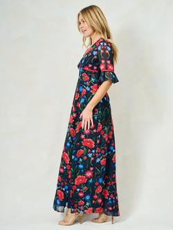 Hope & Ivy The Suri Floral Dress, Navy Multi - view 2, Navy Multi