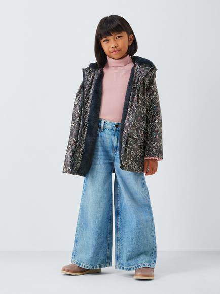 John Lewis Kids' Floral Paisley Shower Resistant Jacket, Multi - view 2, Multi