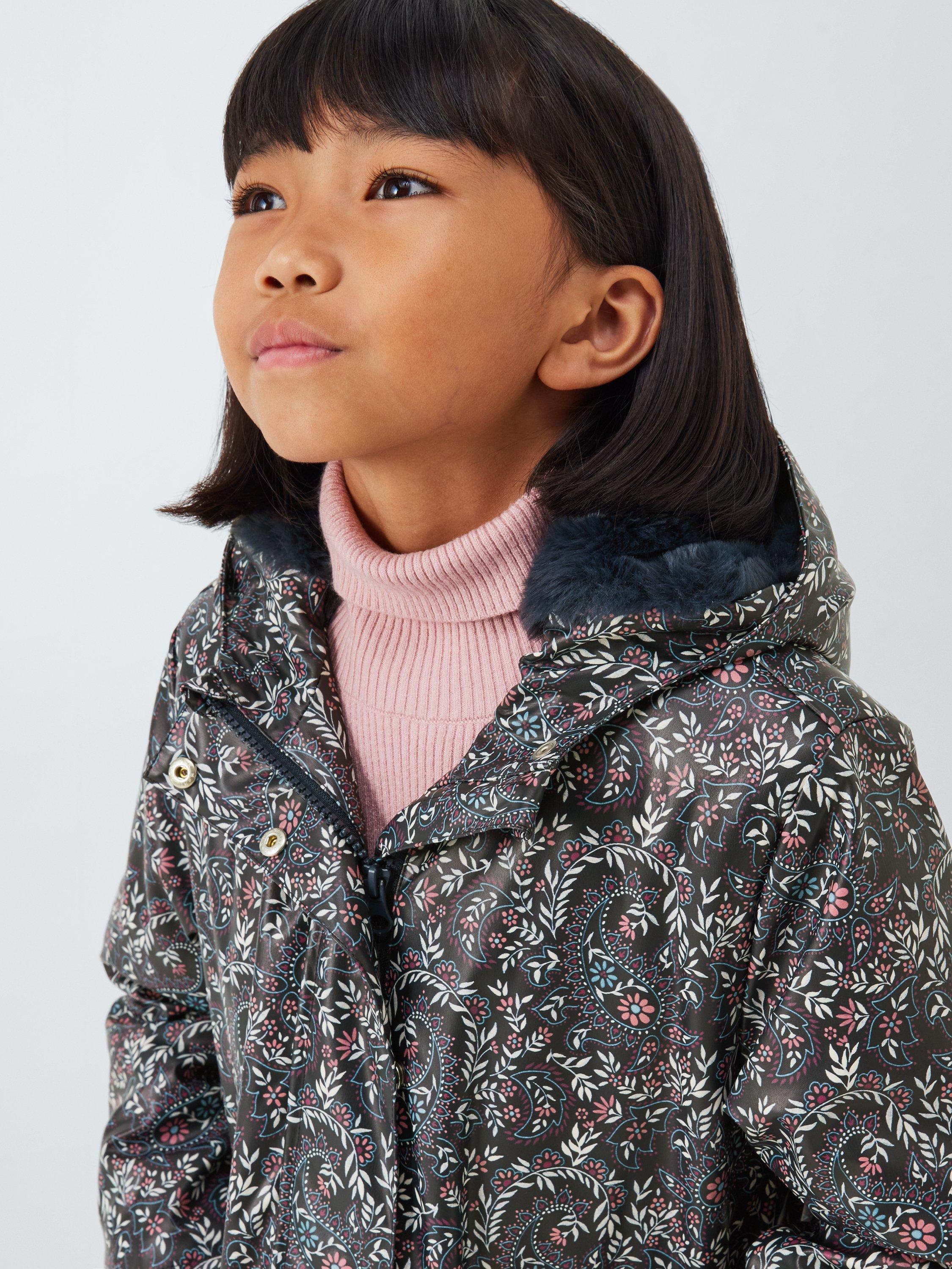 Product image 4 of 7, which shows John Lewis Kids' Floral Paisley Shower Resistant Jacket, Multi, 3 years