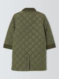 John Lewis Kids' Quilted Longline Jacket, Khaki Green