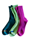 ROTOTO Ribbed Knit Crew Socks, Green