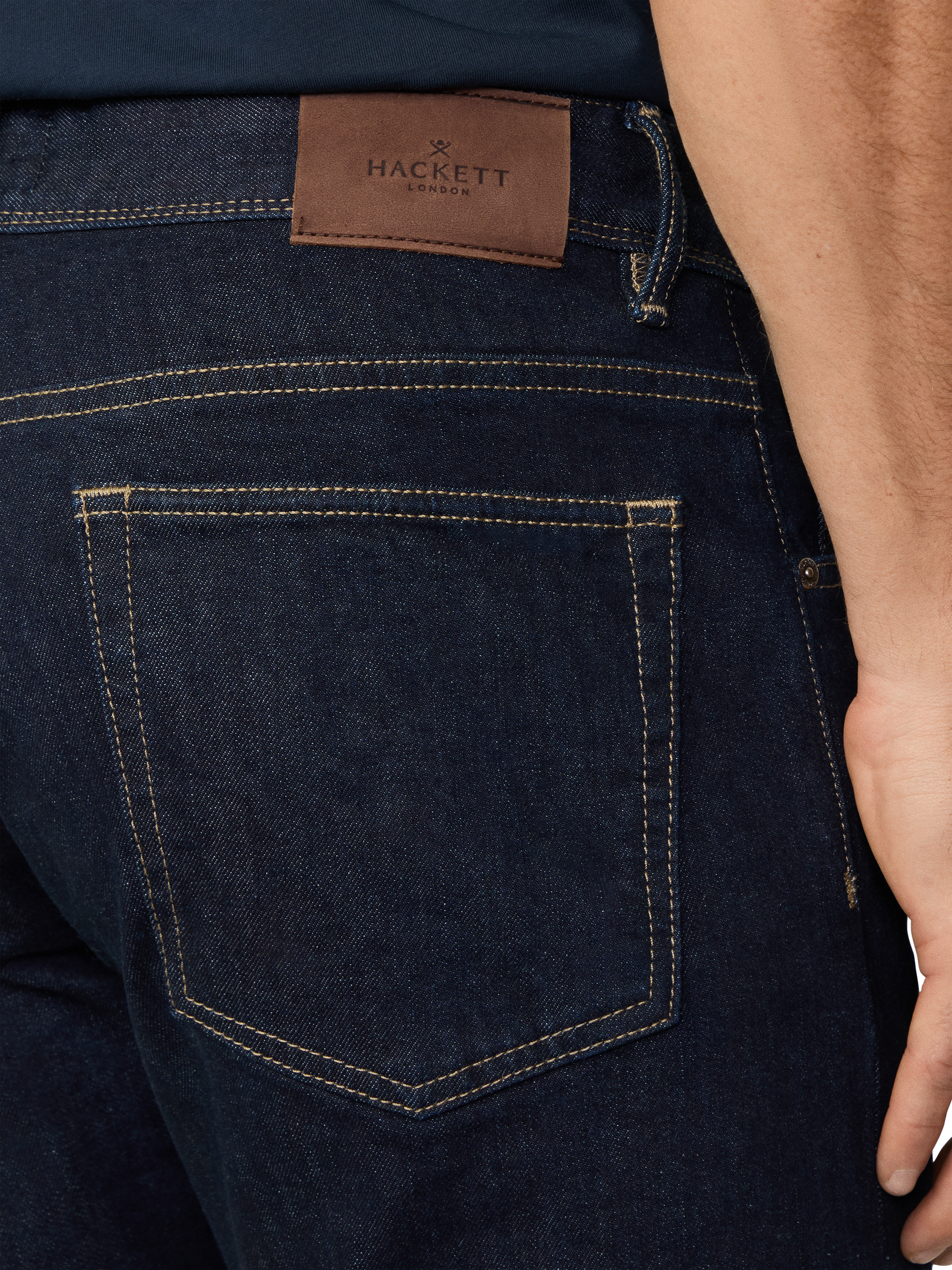 Product image 5 of 7, which shows Hackett London Slim Fit Selvedge Jeans, Denim Blue, 42R