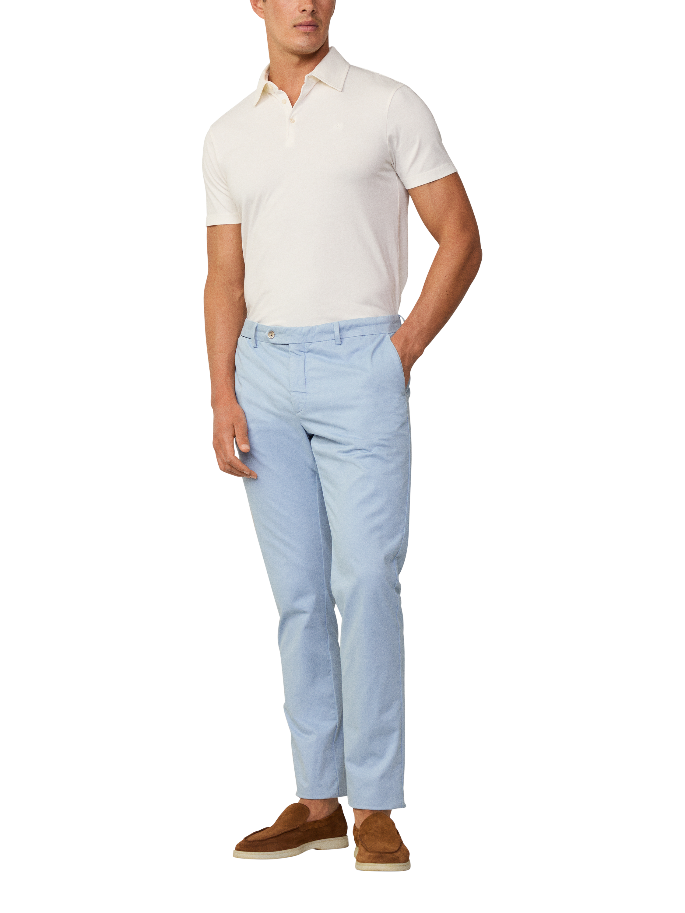 Hackett London Kensington Slim Fit Chino Trousers, Spa Blue