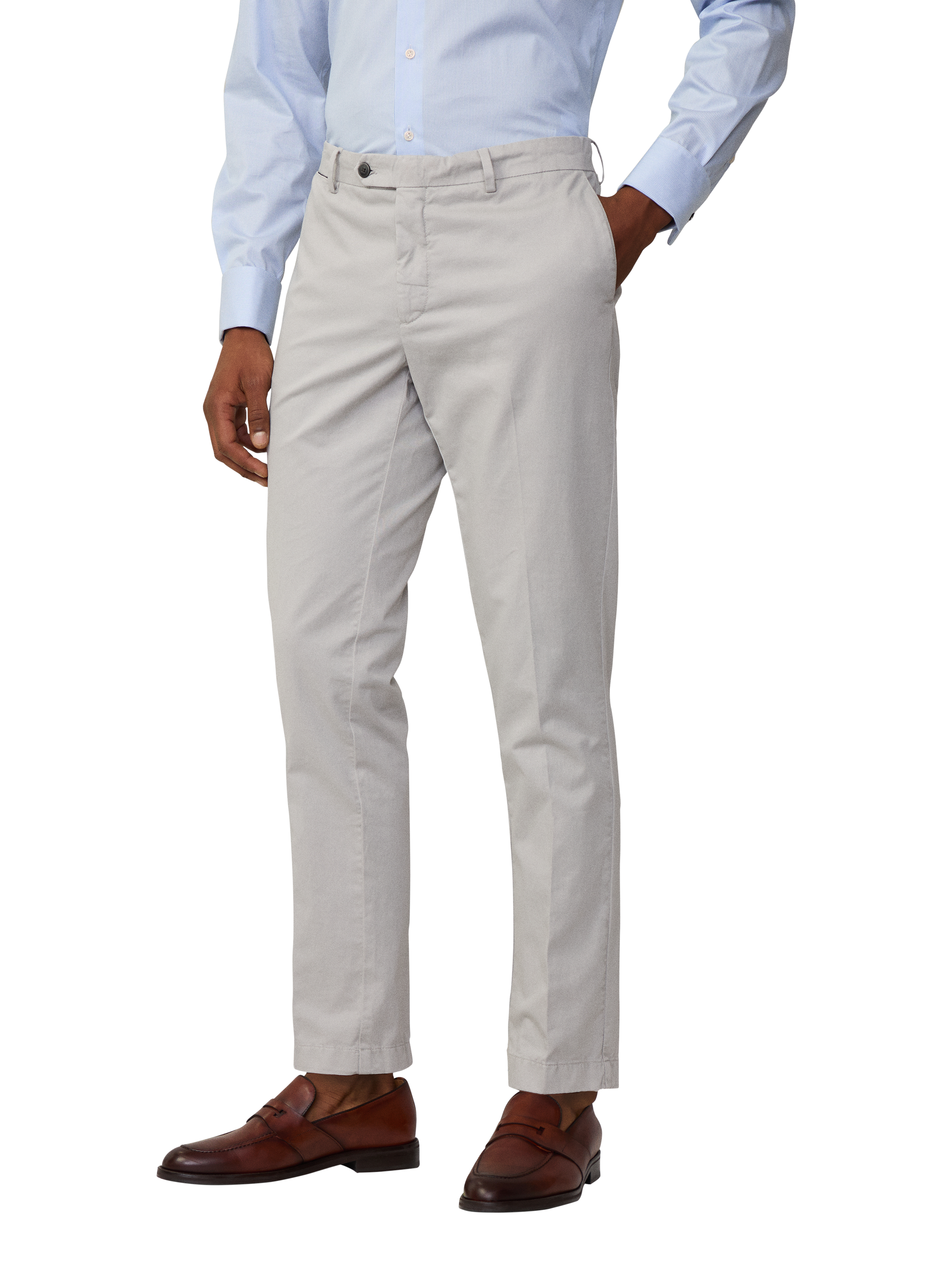 Product image 2 of 7, which shows Hackett London Slim Fit Kensington Chinos, Pale Grey, 28R