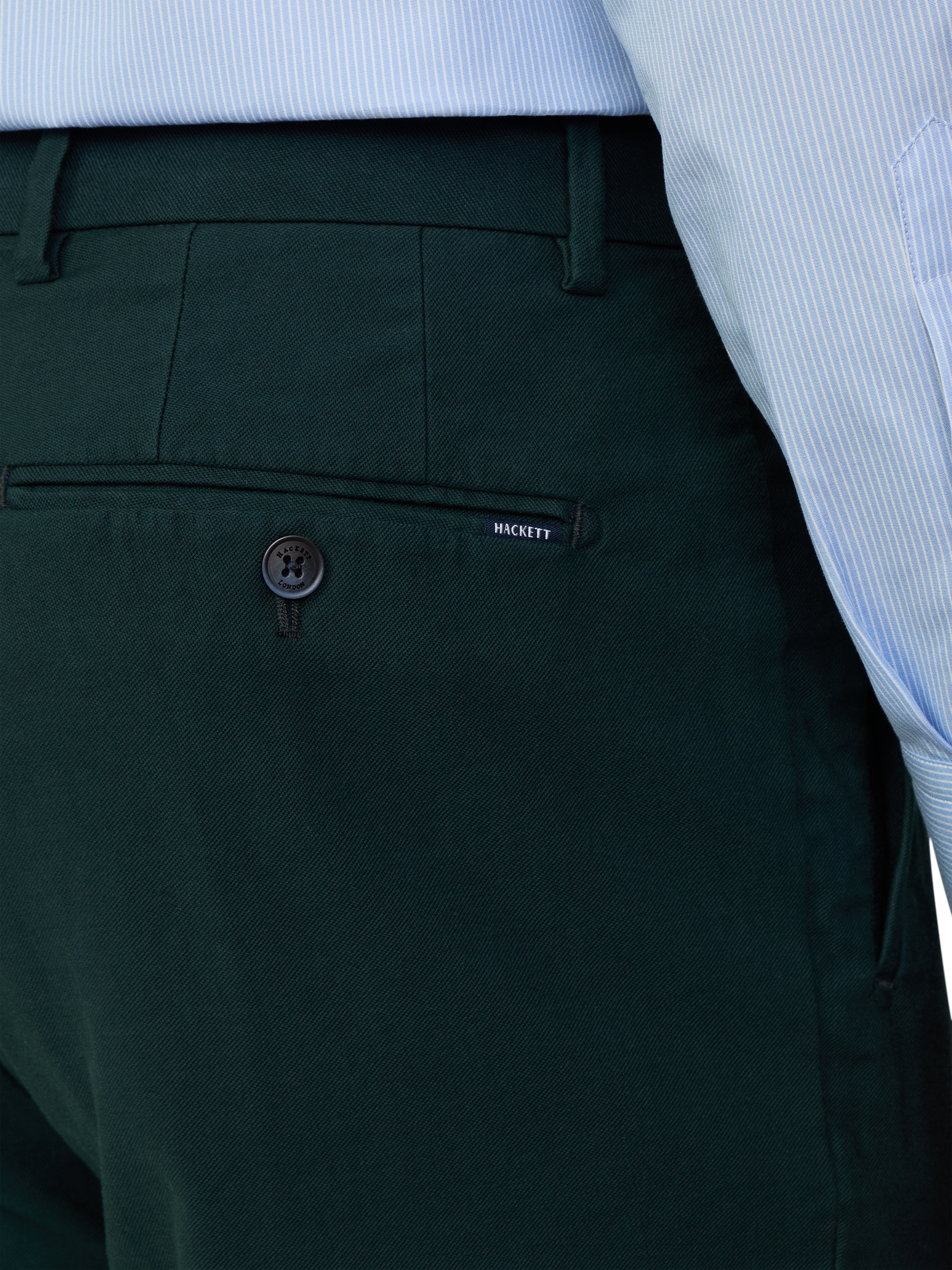 Product image 5 of 7, which shows Hackett London Tapered Fit Sloane Chinos, Dark Green, 28R