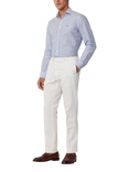 Hackett London Slim Fit Cotton Linen Blend Kensington Chinos, Optic White