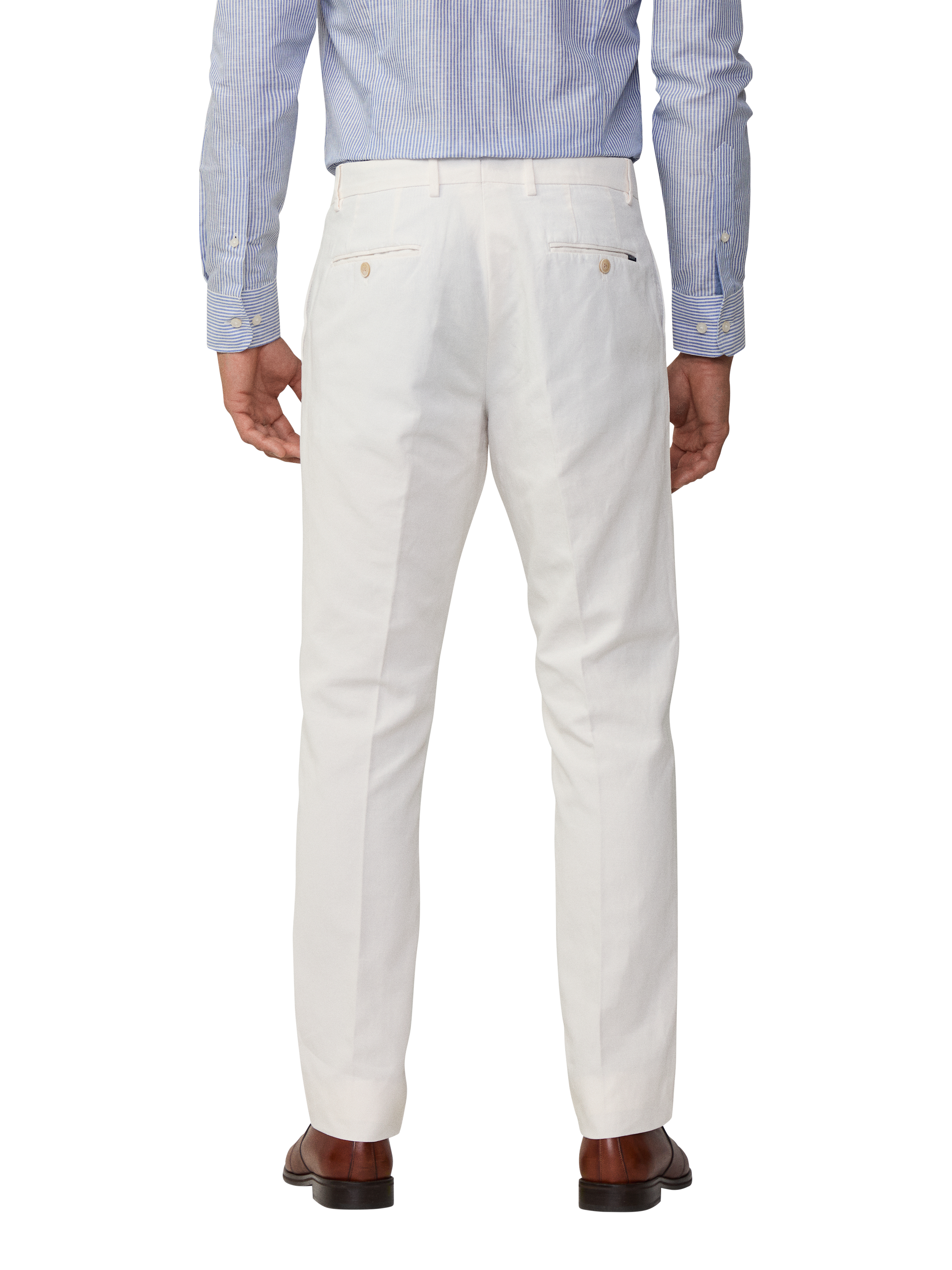 Product image 3 of 7, which shows Hackett London Slim Fit Cotton Linen Blend Kensington Chinos, Optic White, 34L