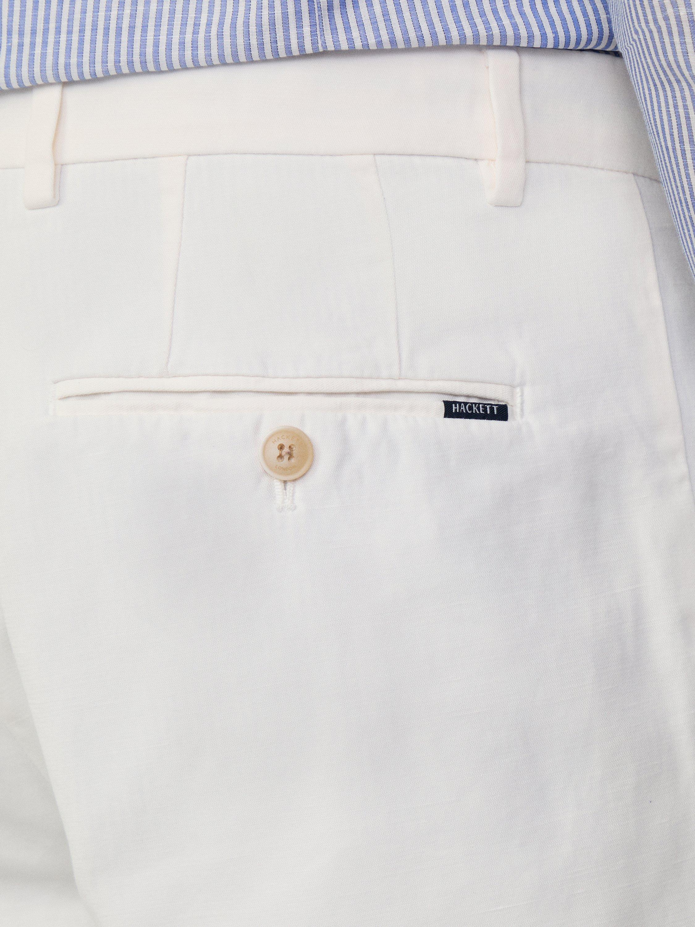 Product image 5 of 7, which shows Hackett London Slim Fit Cotton Linen Blend Kensington Chinos, Optic White, 34L